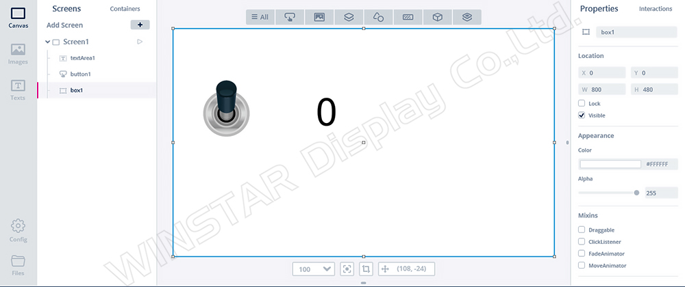 Figure 13: UI design project with Button control